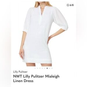 Lilly Pulitzer NWT Mialeigh White Linen Dress size 4